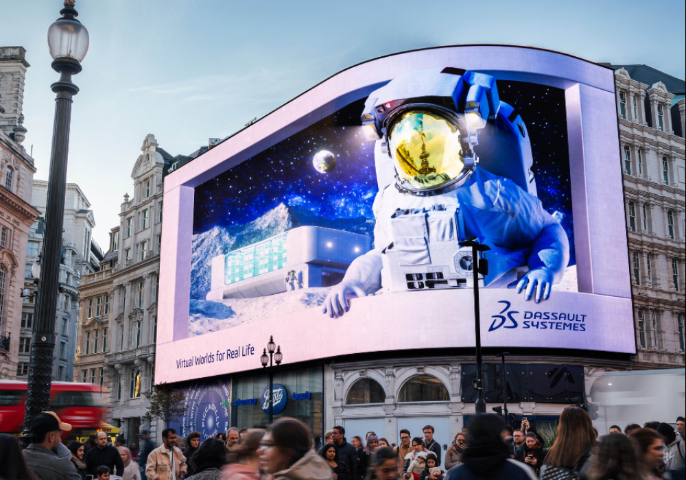 Dassault Systèmes virtual world OOH campaign in Piccadilly Circus