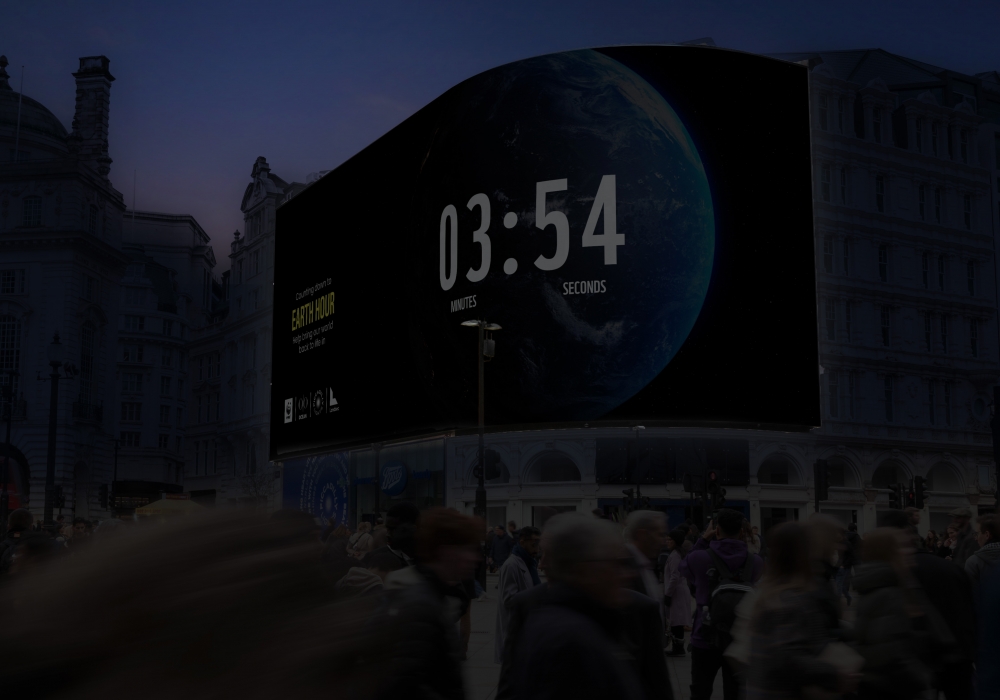 Iconic Outdoor screens power down for Earth Hour