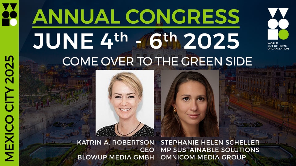 World Out of Home Organization announces speakers  for Sustainability Session at Mexico City Global Congress 