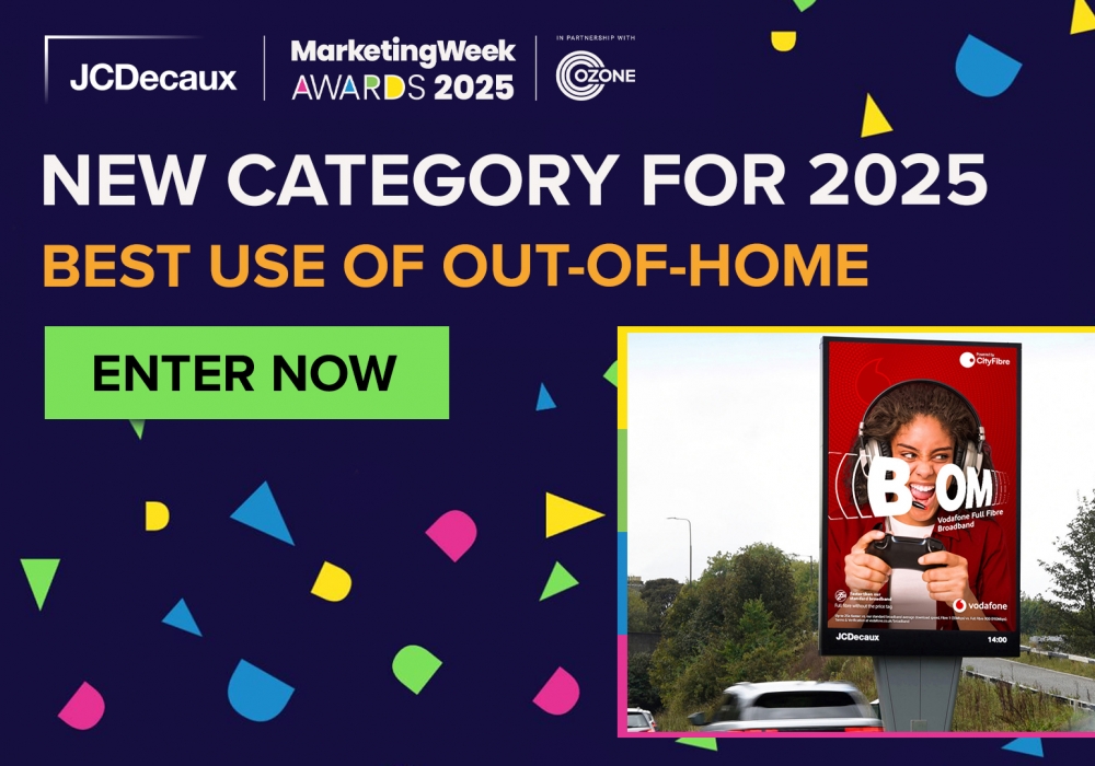 JCDecaux UK sponsors 'Best Use of Out-of-Home' at the Marketing Week Awards