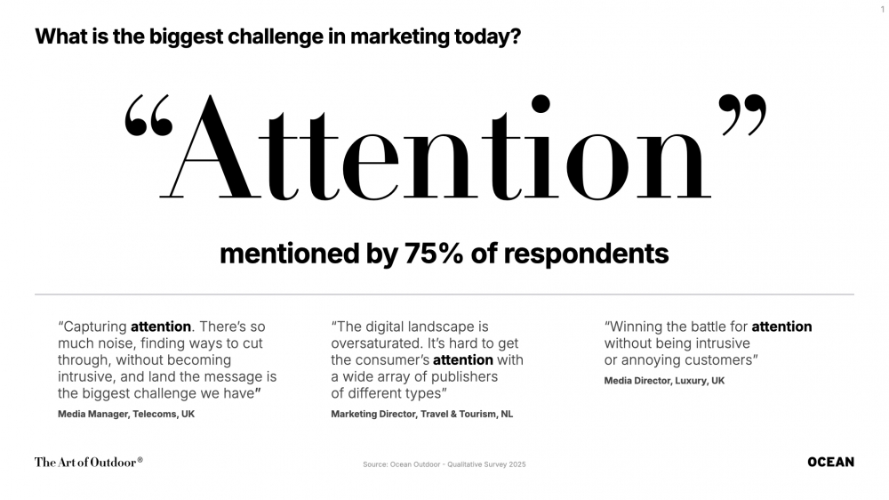 'The Attention Dividend' – premium large format DOOH commands 5x more attention than digital channels