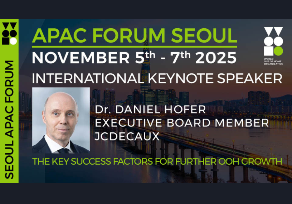 JCDecaux's Daniel Hofer to highlight key growth drivers in OOH at WOO Seoul Forum