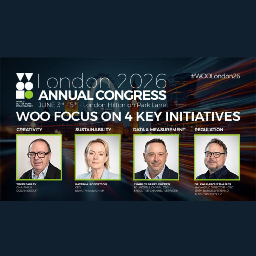 World Out of Home Organization to shine a light on four main themes for its 2026 Annual Congress in London