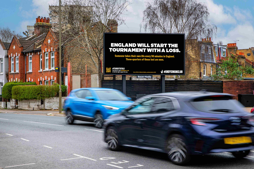 Kastner London launches ANDYSMANCLUB World Cup campaign highlighting 90-minute suicide statistic