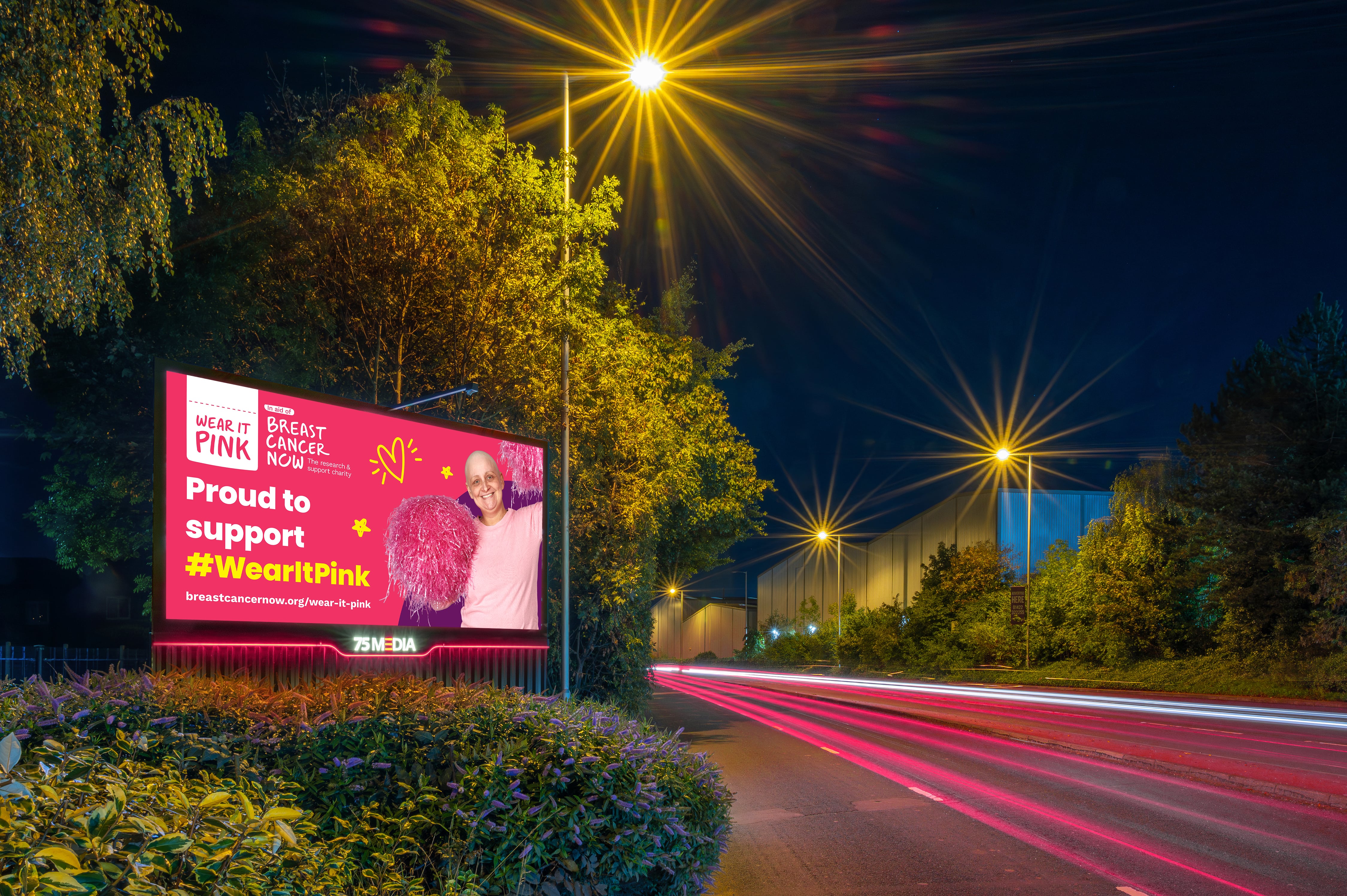Billboards around the UK urge people to Wear it Pink for Breast Cancer Now